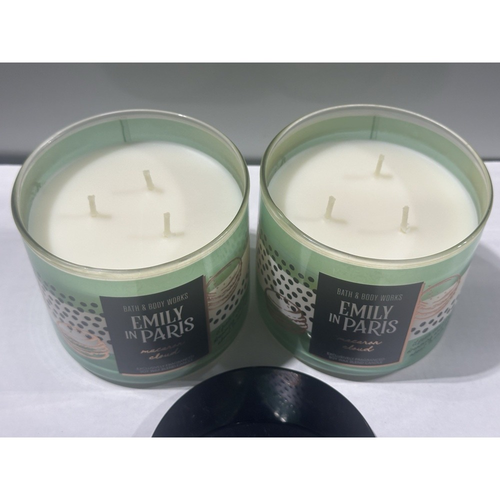 Bath Body Works MACARON CLOUD 3- Wick Candle 14.5 oz Set Of 2 Limited Edition - Picture 2 of 4